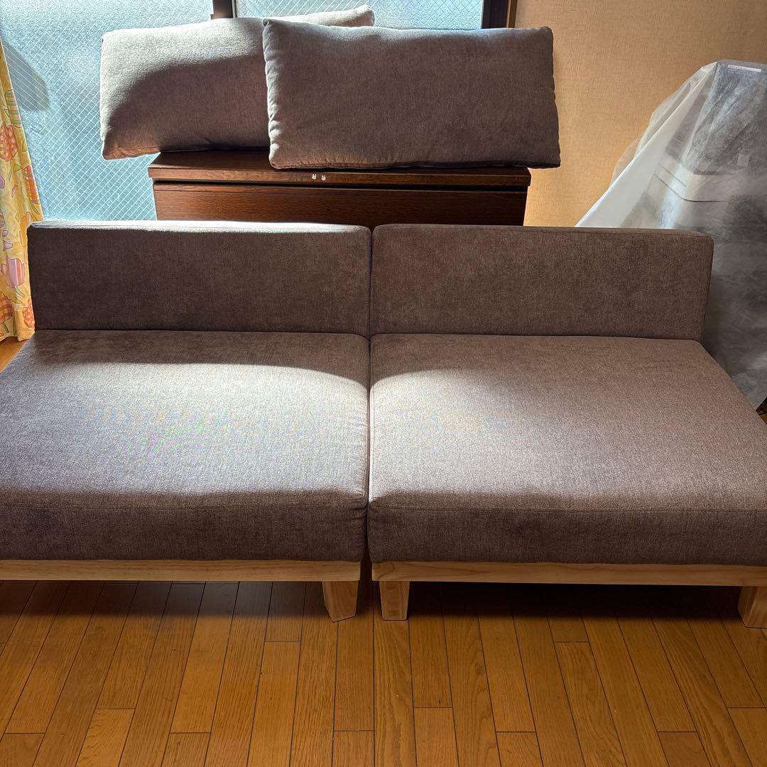 高級ソファベッド セパレート 自然木目調 ココアブラウン