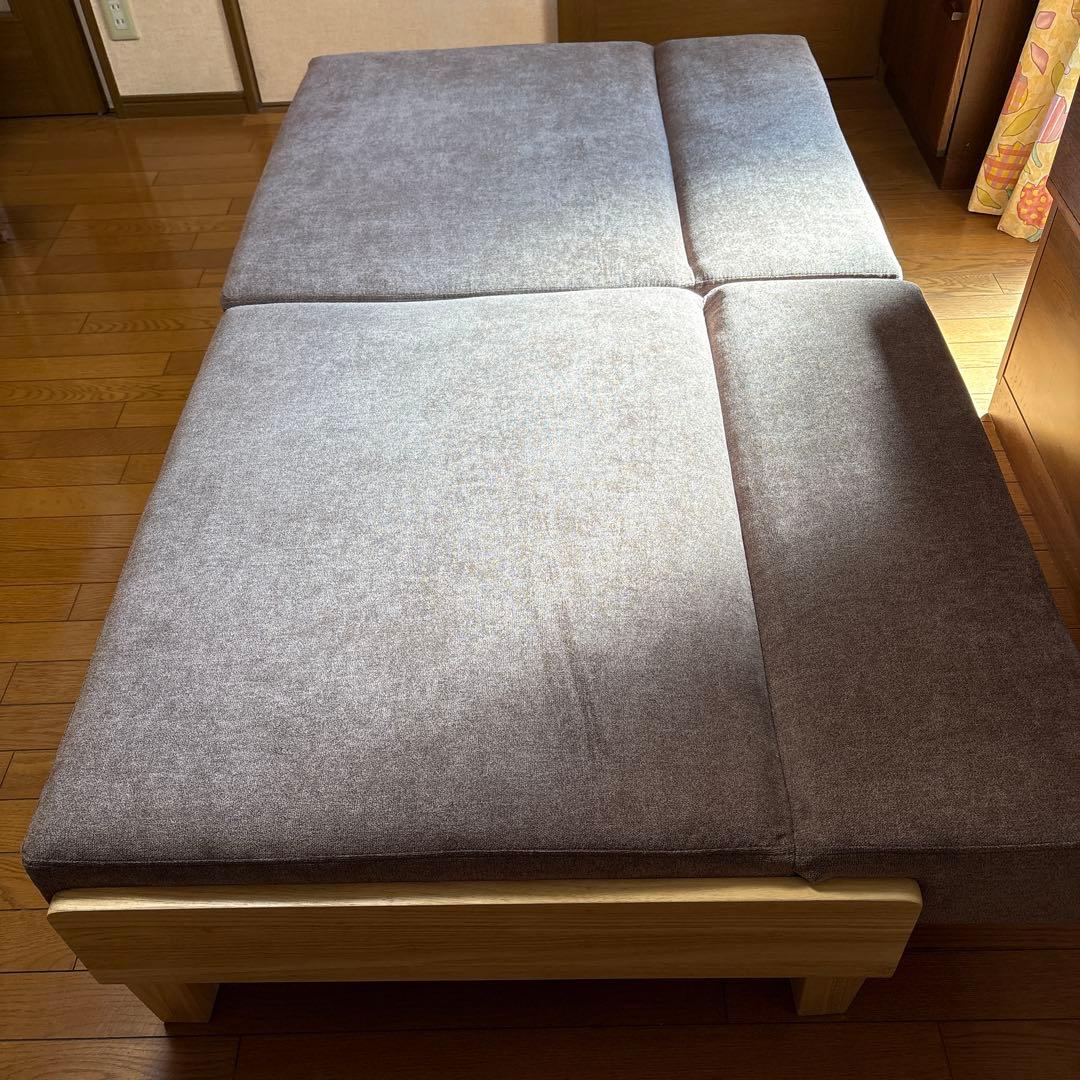 高級ソファベッド セパレート 自然木目調 ココアブラウン