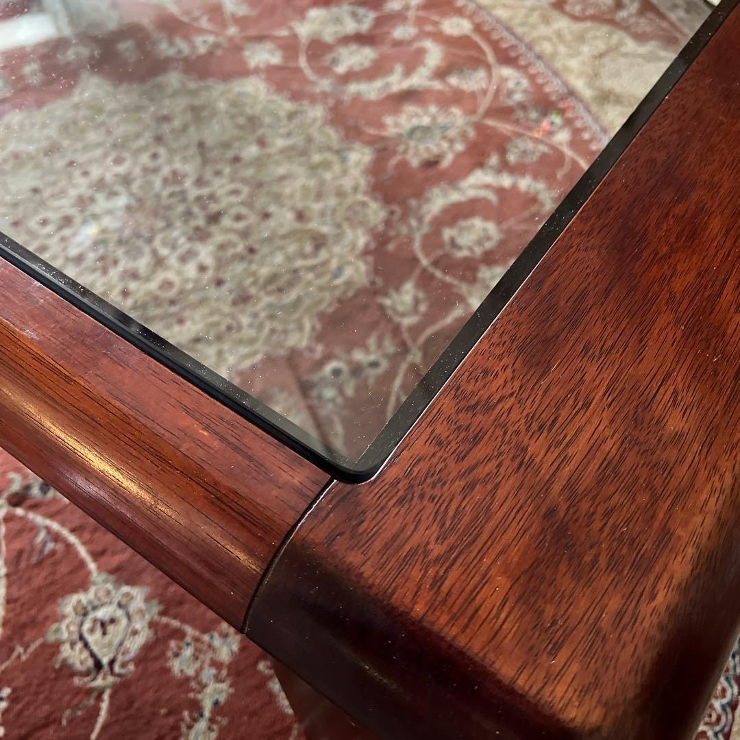 k183 マルニ木工 無垢材センターテーブル ガラストップ コーヒーテーブル