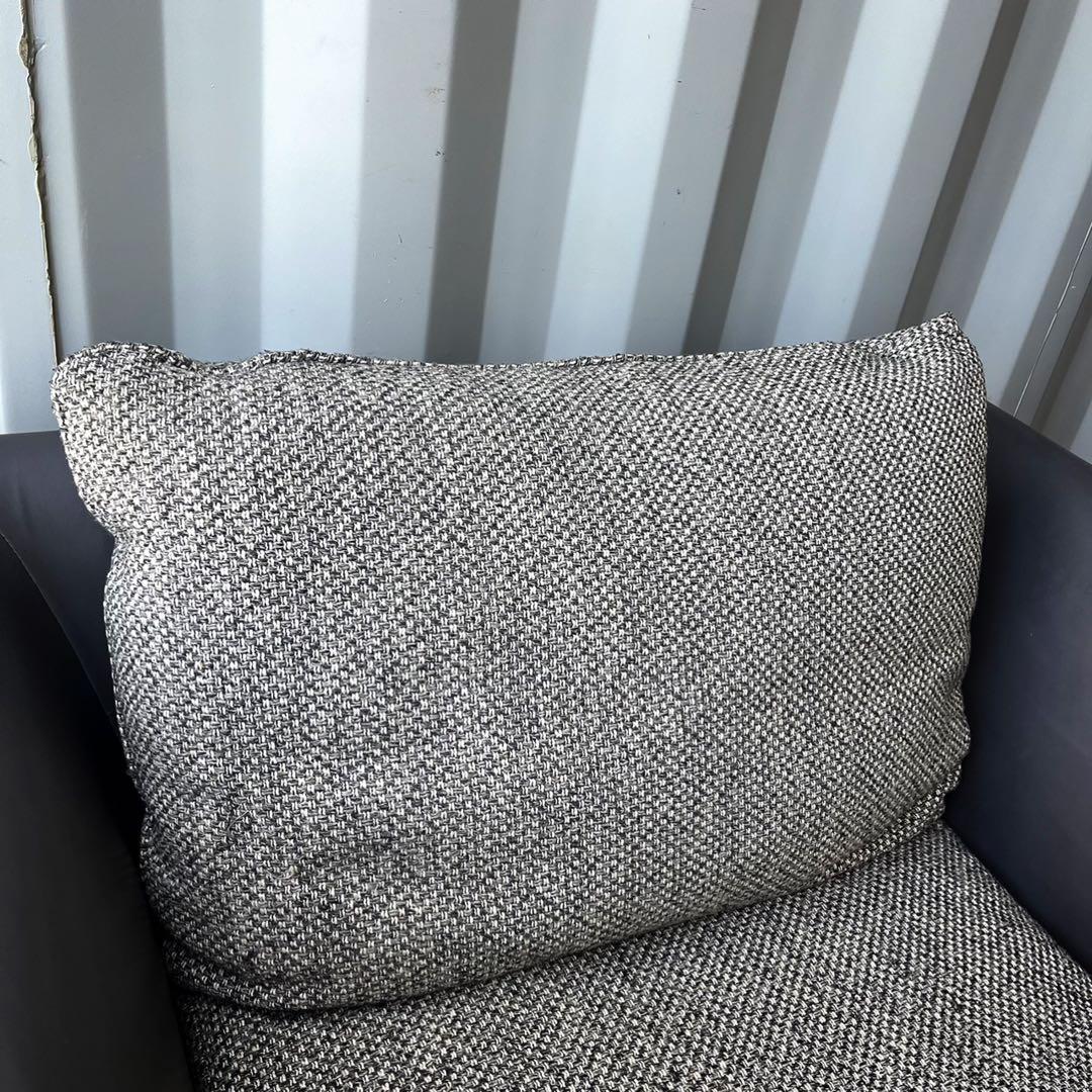 取付無料！アルフレックス Aソファ 本革チャコールグレーファブリック1Pソファ✨