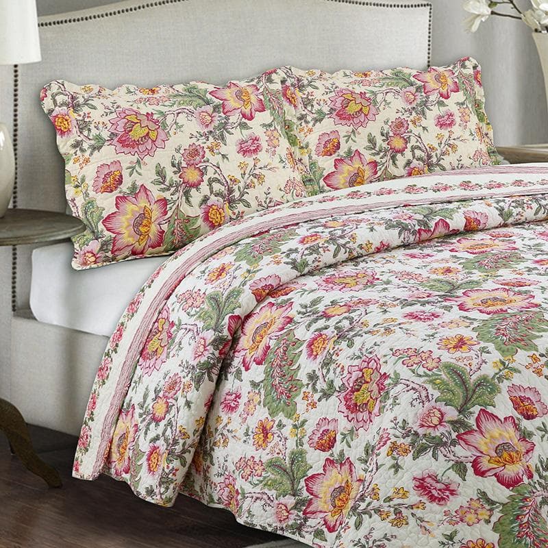 キルトベッドカバー3点セット綿マルチカバー キルティング HH