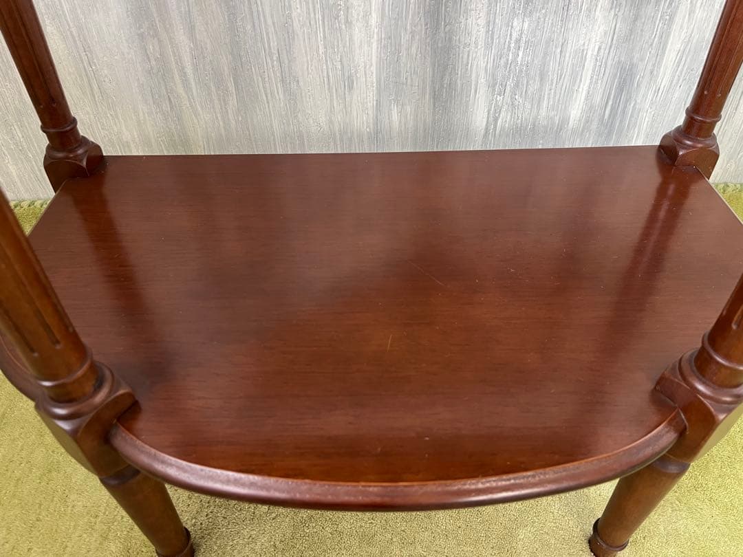 LA CASA 木製オーバル型テーブル 引き出し付き