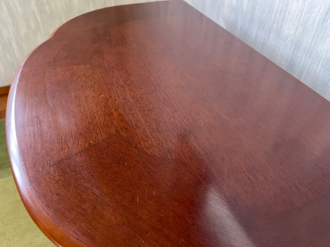 LA CASA 木製オーバル型テーブル 引き出し付き