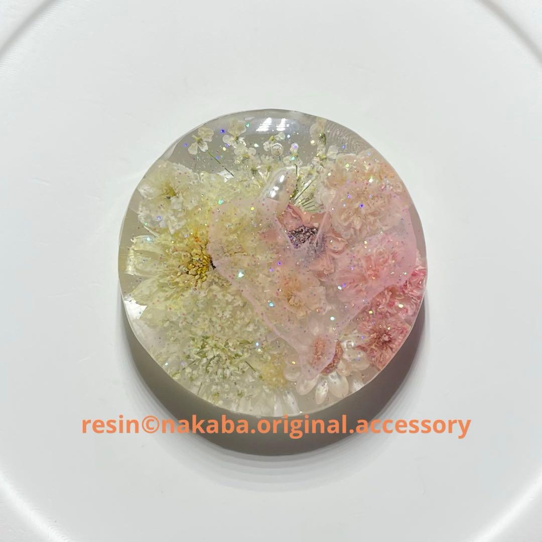 ki-22 ハンドメイド レジン ヘアゴム ブローチ ポニーフック