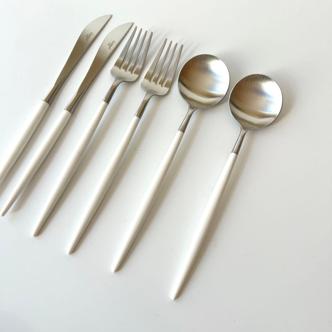 【良品】クチポール　ゴア　ホワイト＆シルバー　ディナー３種　計６本