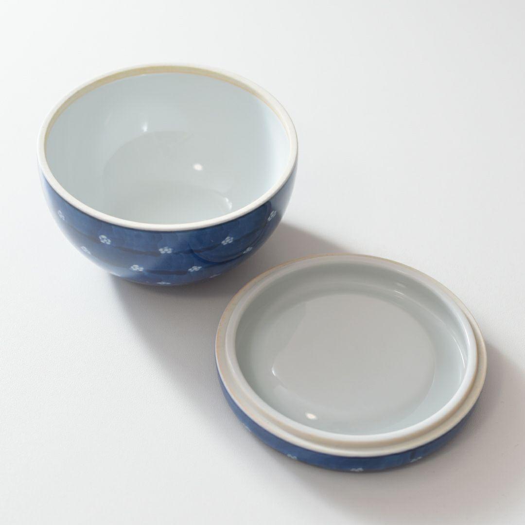 源右衛門 蓋物 赤絵梅地紋