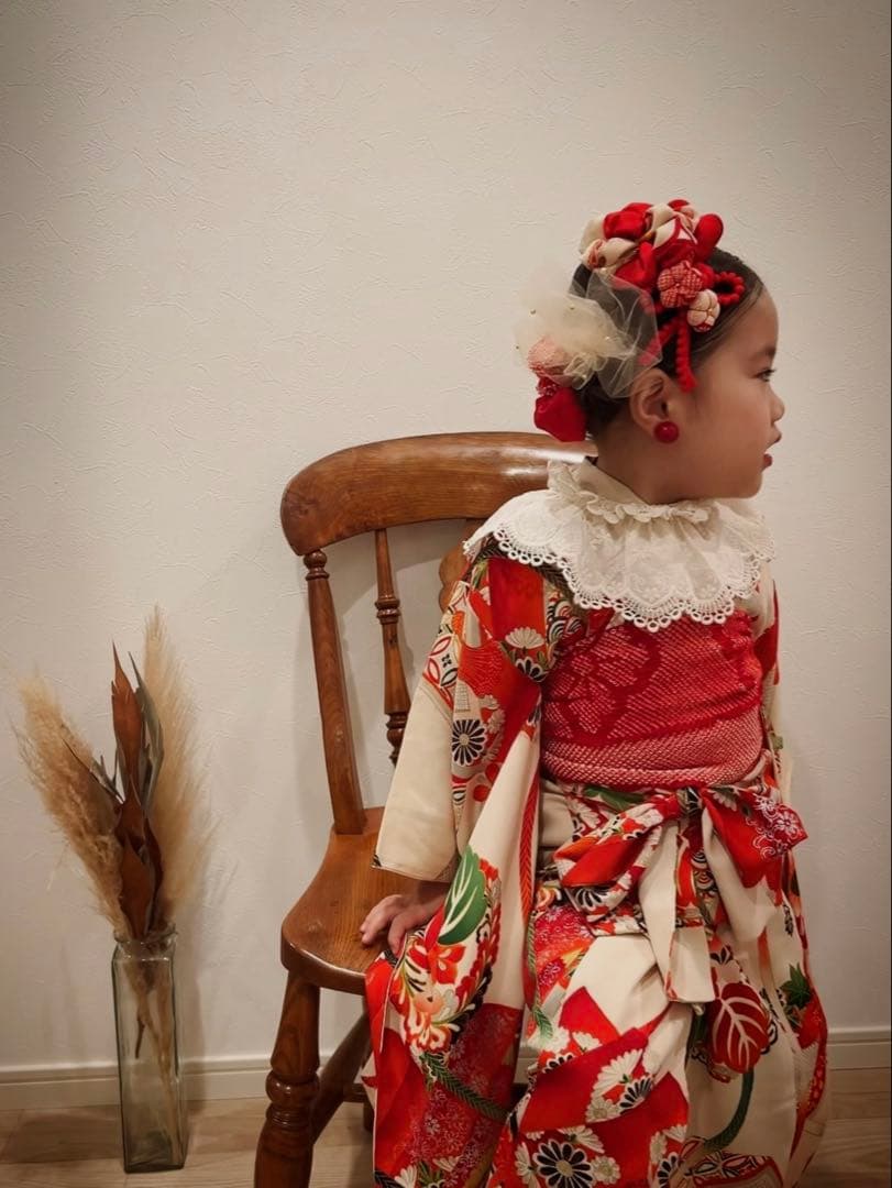 み*さ様 七五三　七五三髪飾り　ヘッドドレス　着物髪飾り　リメイク髪飾り 031