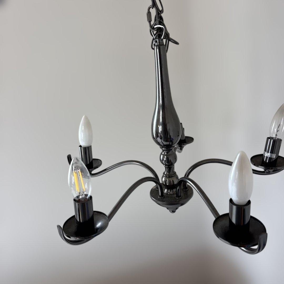 ブラックメタルシャンデリア 5灯