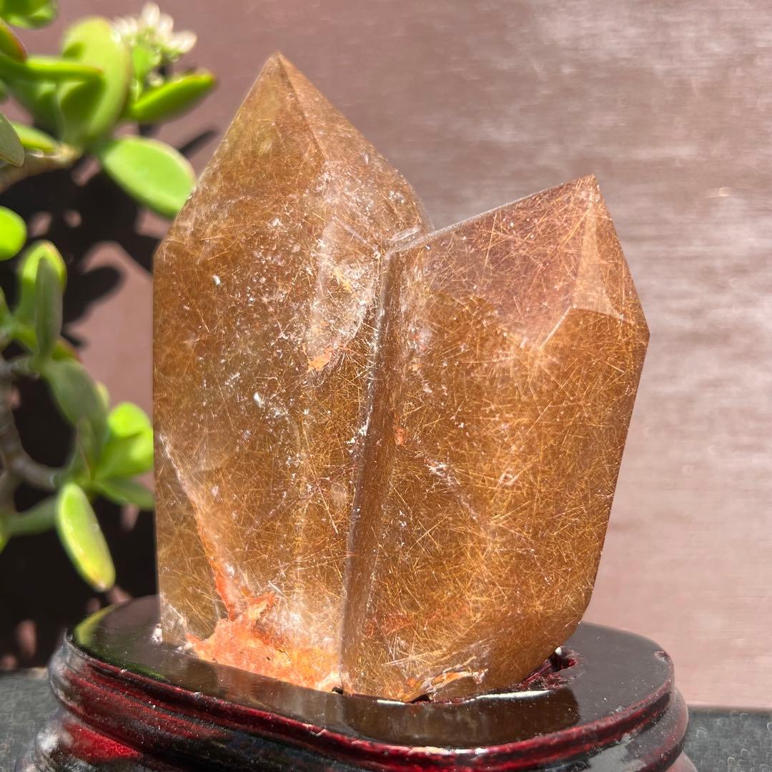 【専用】ルチルクォーツ ダブルポイント 水晶 針水晶 六角柱 天然石