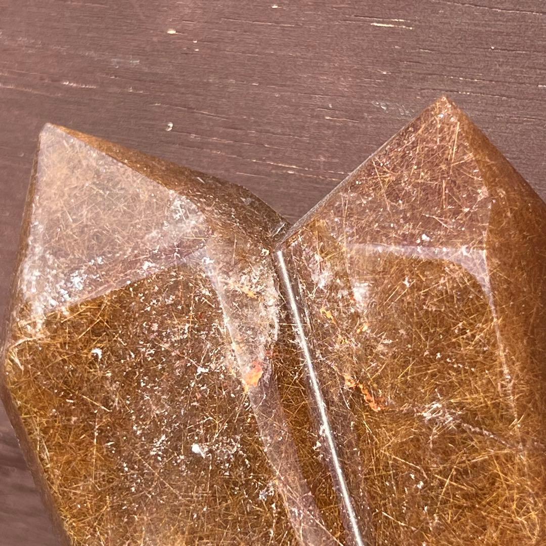 【専用】ルチルクォーツ ダブルポイント 水晶 針水晶 六角柱 天然石