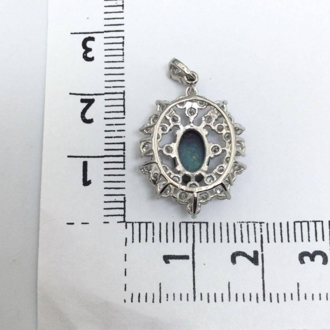 PT950 ブラックオパール デザイン　ペンダントトップ