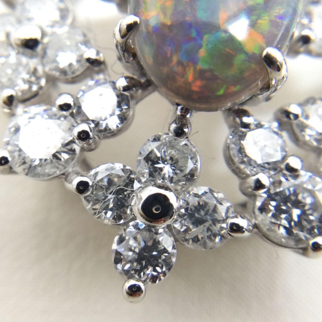 PT950 ブラックオパール デザイン　ペンダントトップ