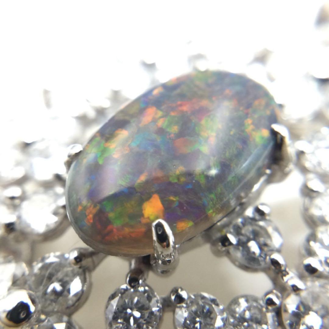 PT950 ブラックオパール デザイン　ペンダントトップ