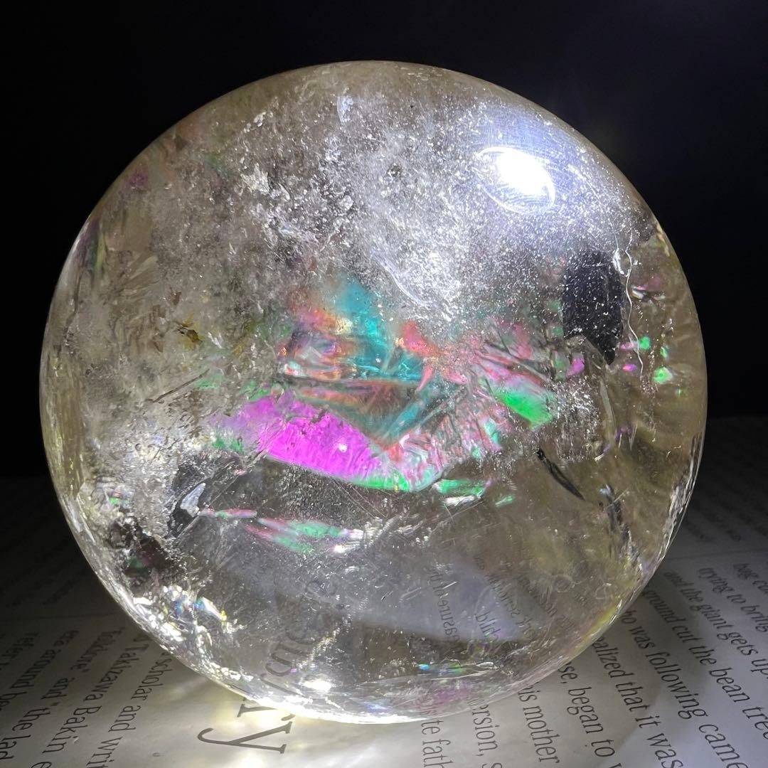 ✨存在際立つ美しさとハイパワー❗✨最高級 ライトニング水晶 丸玉 天然石 原石