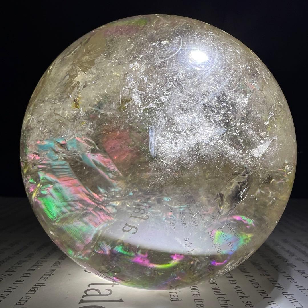 ✨存在際立つ美しさとハイパワー❗✨最高級 ライトニング水晶 丸玉 天然石 原石