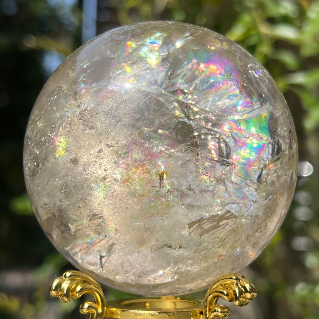 ✨存在際立つ美しさとハイパワー❗✨最高級 ライトニング水晶 丸玉 天然石 原石