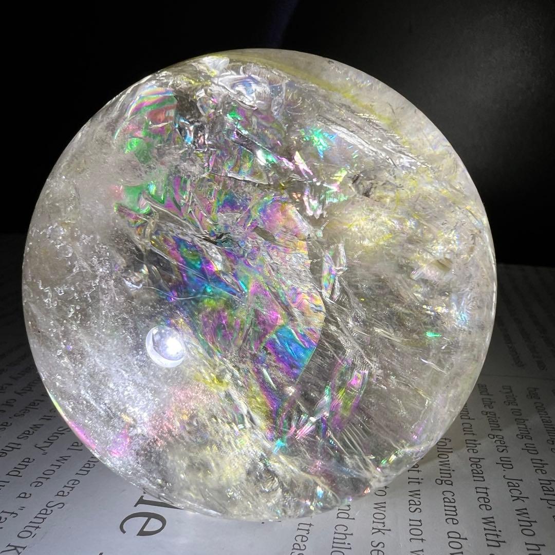 ✨存在際立つ美しさとハイパワー❗✨最高級 ライトニング水晶 丸玉 天然石 原石