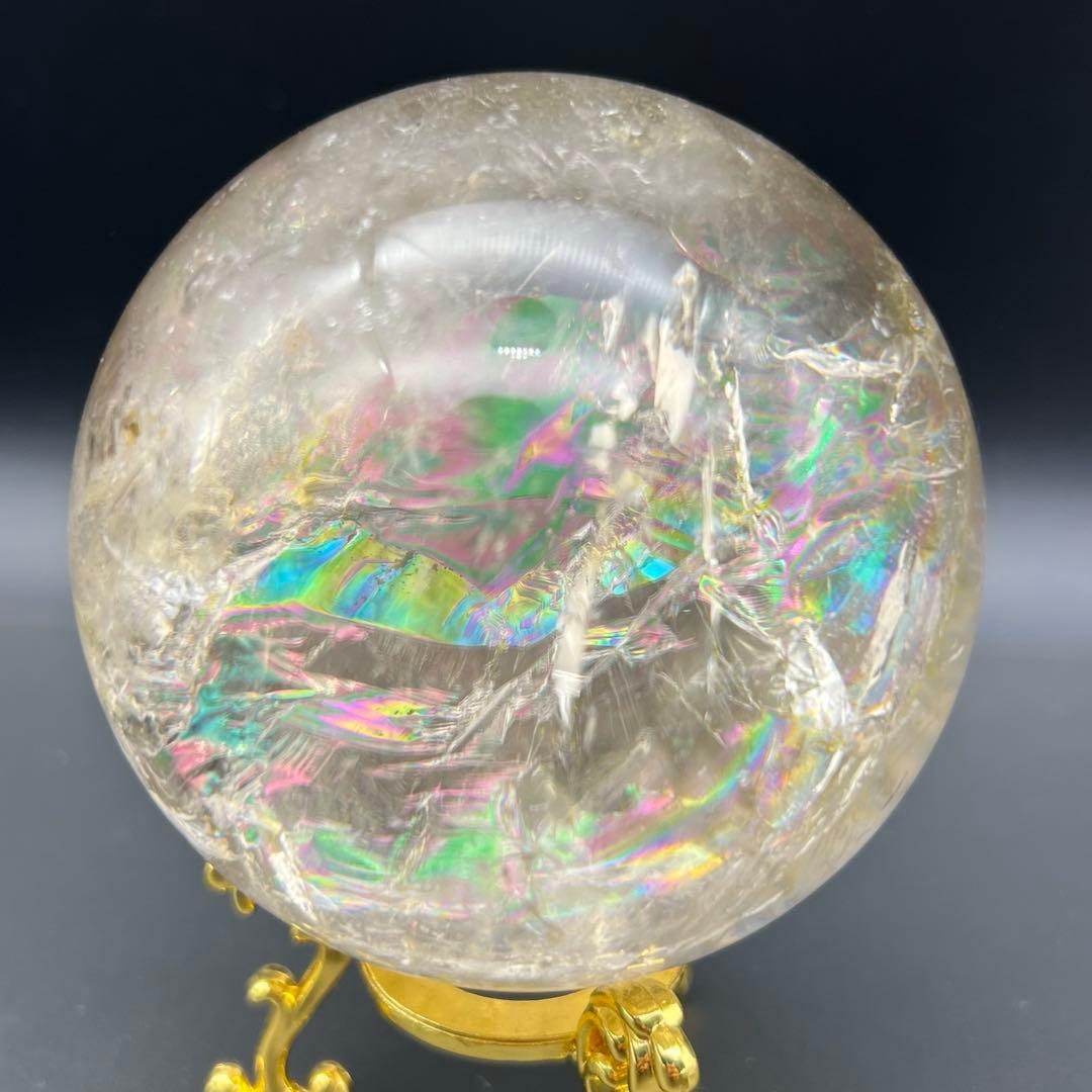 ✨存在際立つ美しさとハイパワー❗✨最高級 ライトニング水晶 丸玉 天然石 原石