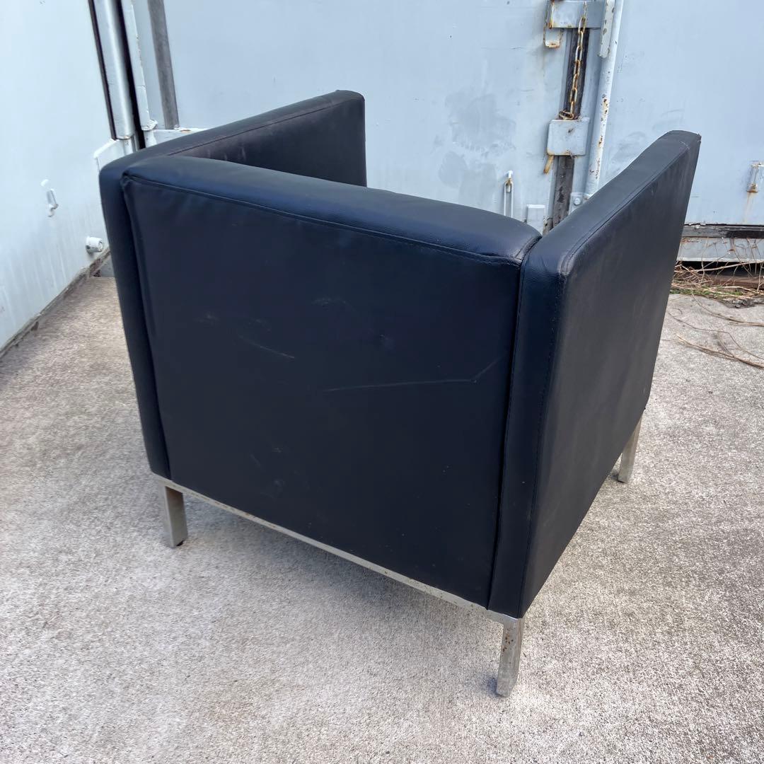 北欧レトロ アイアンフレーム ボックスソファー アームチェア 一人掛けソファー