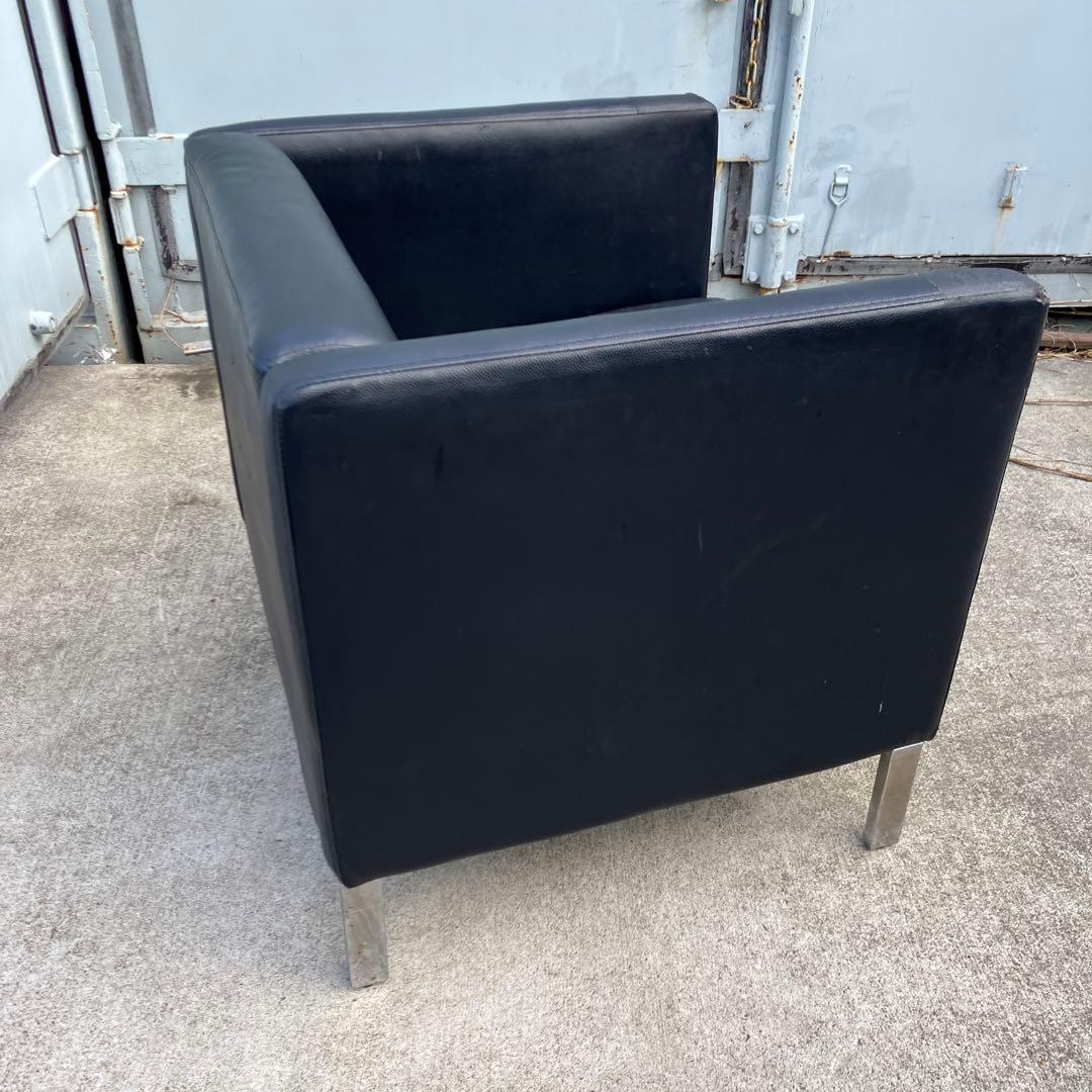 北欧レトロ アイアンフレーム ボックスソファー アームチェア 一人掛けソファー