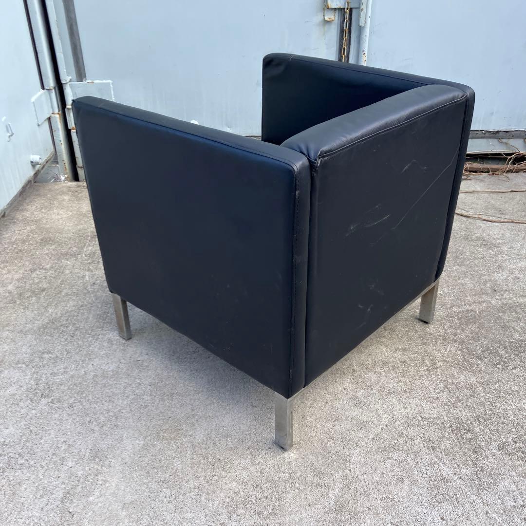 北欧レトロ アイアンフレーム ボックスソファー アームチェア 一人掛けソファー