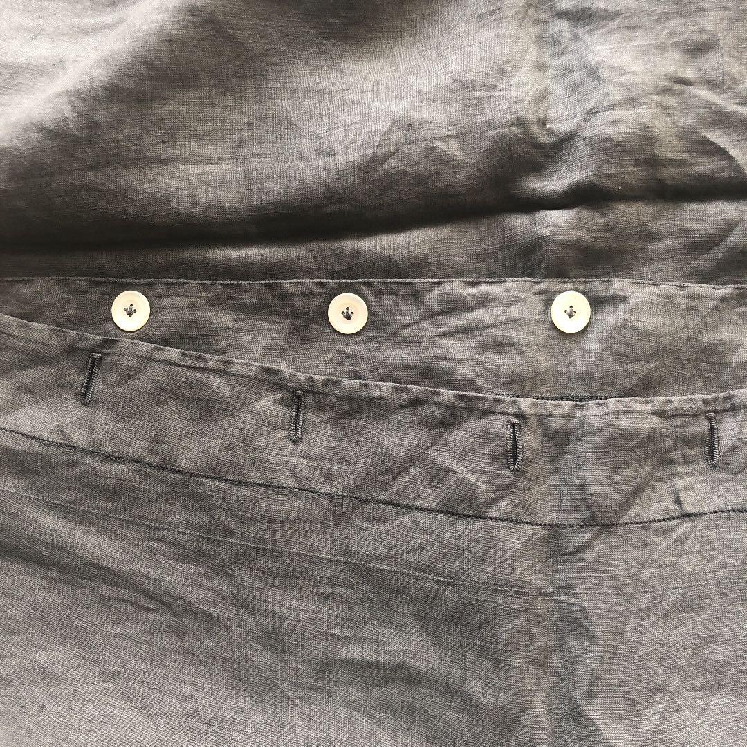 フランスアンティークリネンクッションカバー　枕カバー　リネン