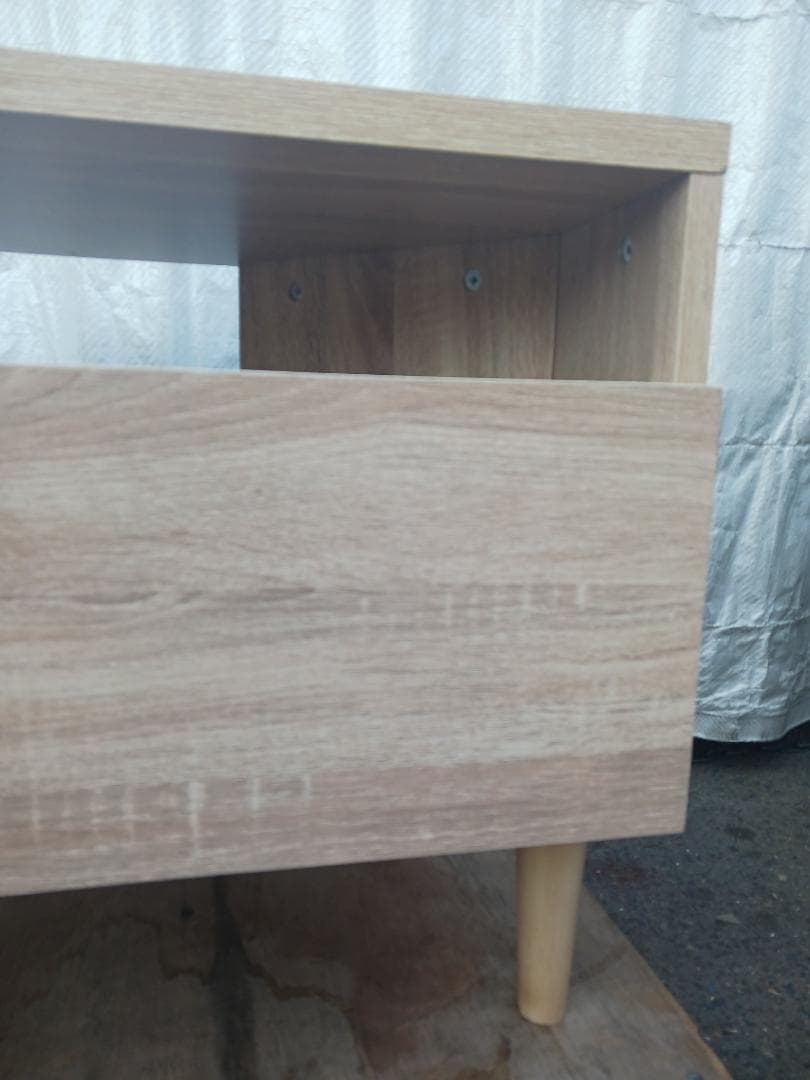 ナチュラルウッド テレビ台 超美品 二段収納付！幅80cm