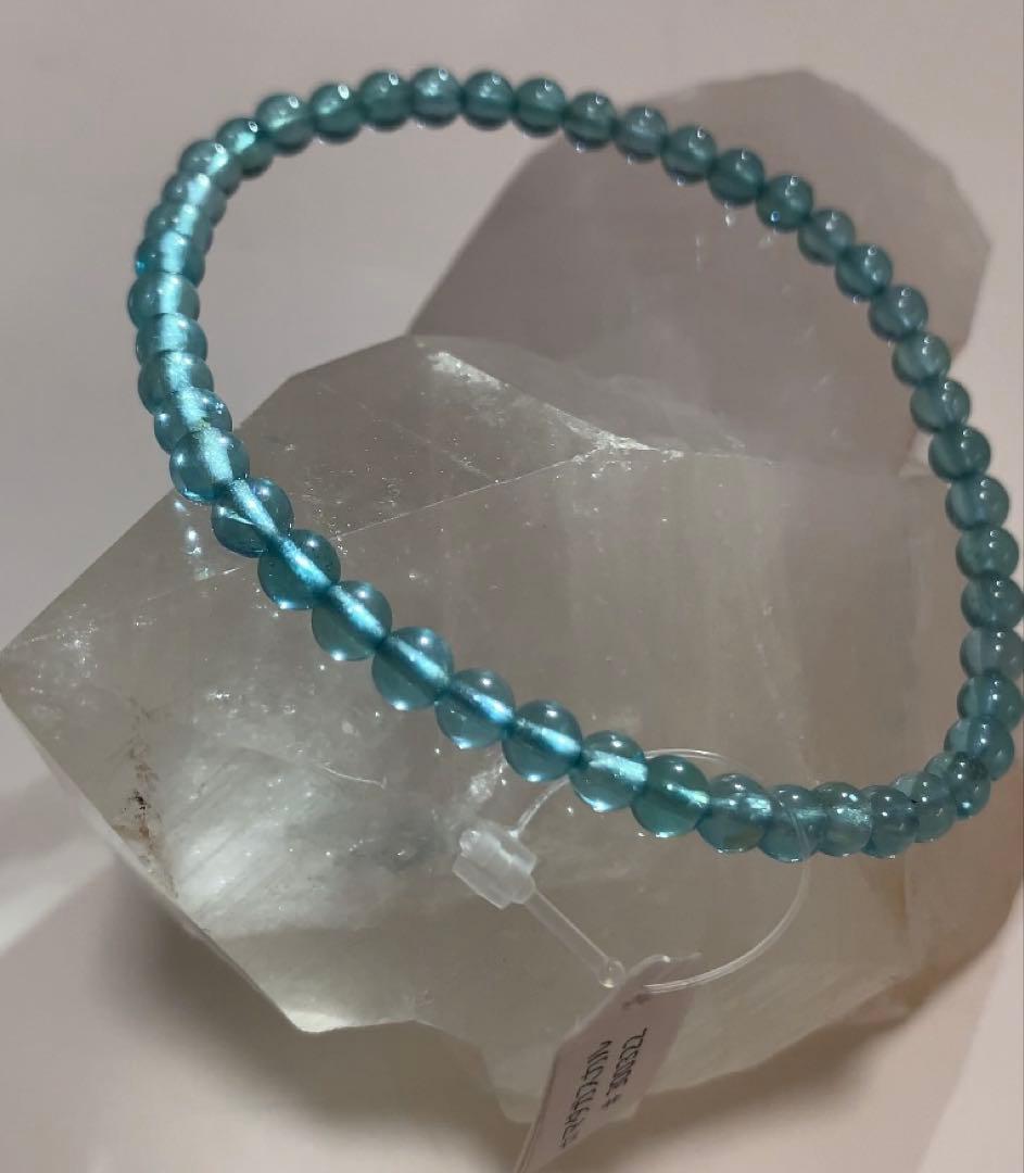 レアカラー❣️《宝石質》　アパタイト　ブレスレット　パライバトルマリンカラー