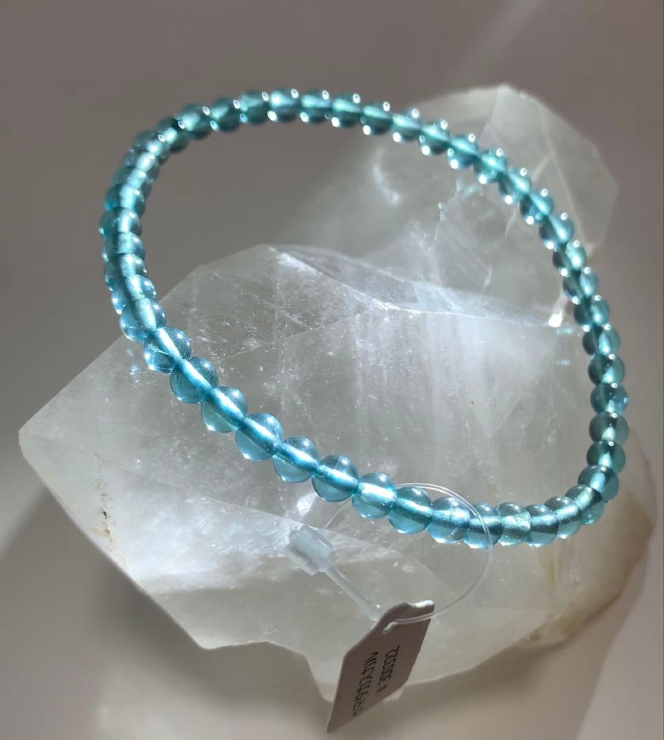 レアカラー❣️《宝石質》　アパタイト　ブレスレット　パライバトルマリンカラー