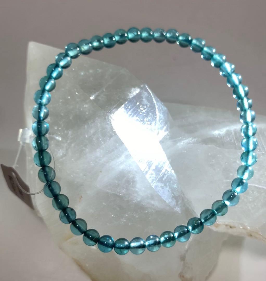 レアカラー❣️《宝石質》　アパタイト　ブレスレット　パライバトルマリンカラー