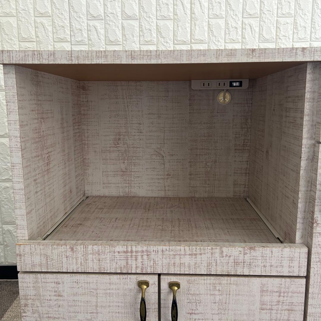 都内23区送料無料❗️ 大川家具　アンティークホワイト　キッチンボード✨