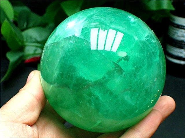 「在庫処分」82mmAAA級天然フローライト蛍石丸玉B85F1/211F06D