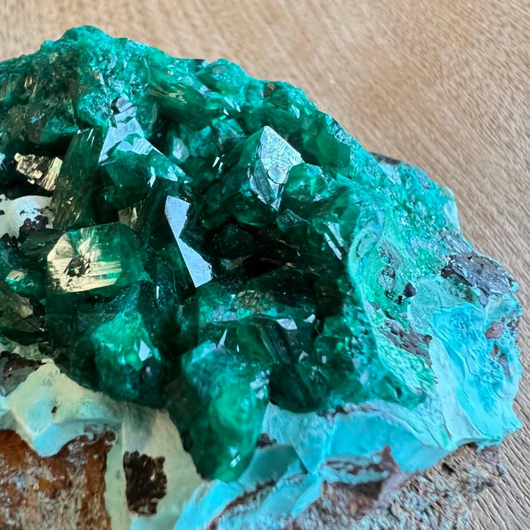 ハイクオリティ ダイオプテーズ クリソコラ 共生 鉱物 標本 原石