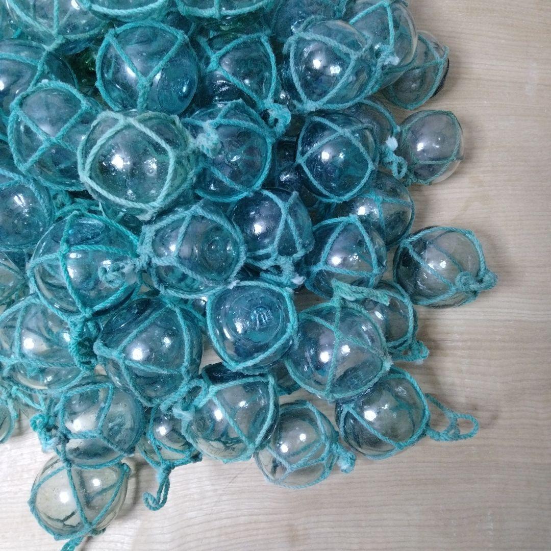 ガラス浮球　浮き玉　ガラス玉　漁具　 ９９個セット　網紐付き