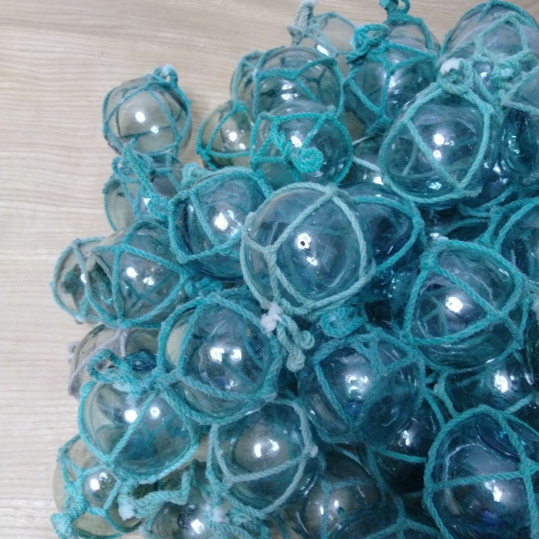 ガラス浮球　浮き玉　ガラス玉　漁具　 ９９個セット　網紐付き