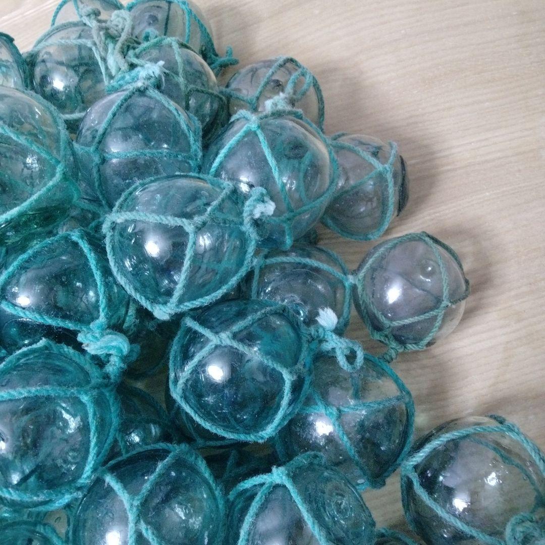 ガラス浮球　浮き玉　ガラス玉　漁具　 ９９個セット　網紐付き