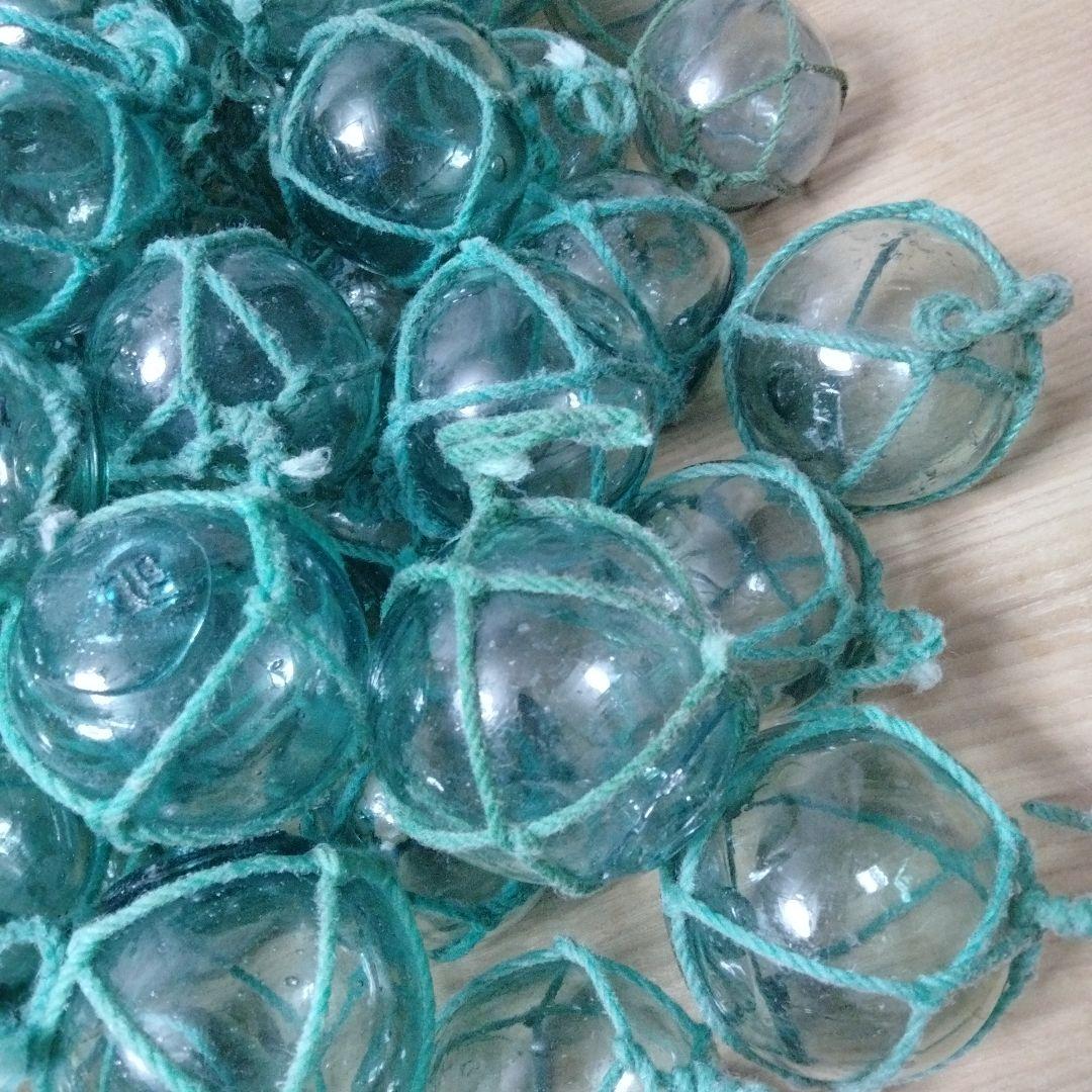 ガラス浮球　浮き玉　ガラス玉　漁具　 ９９個セット　網紐付き