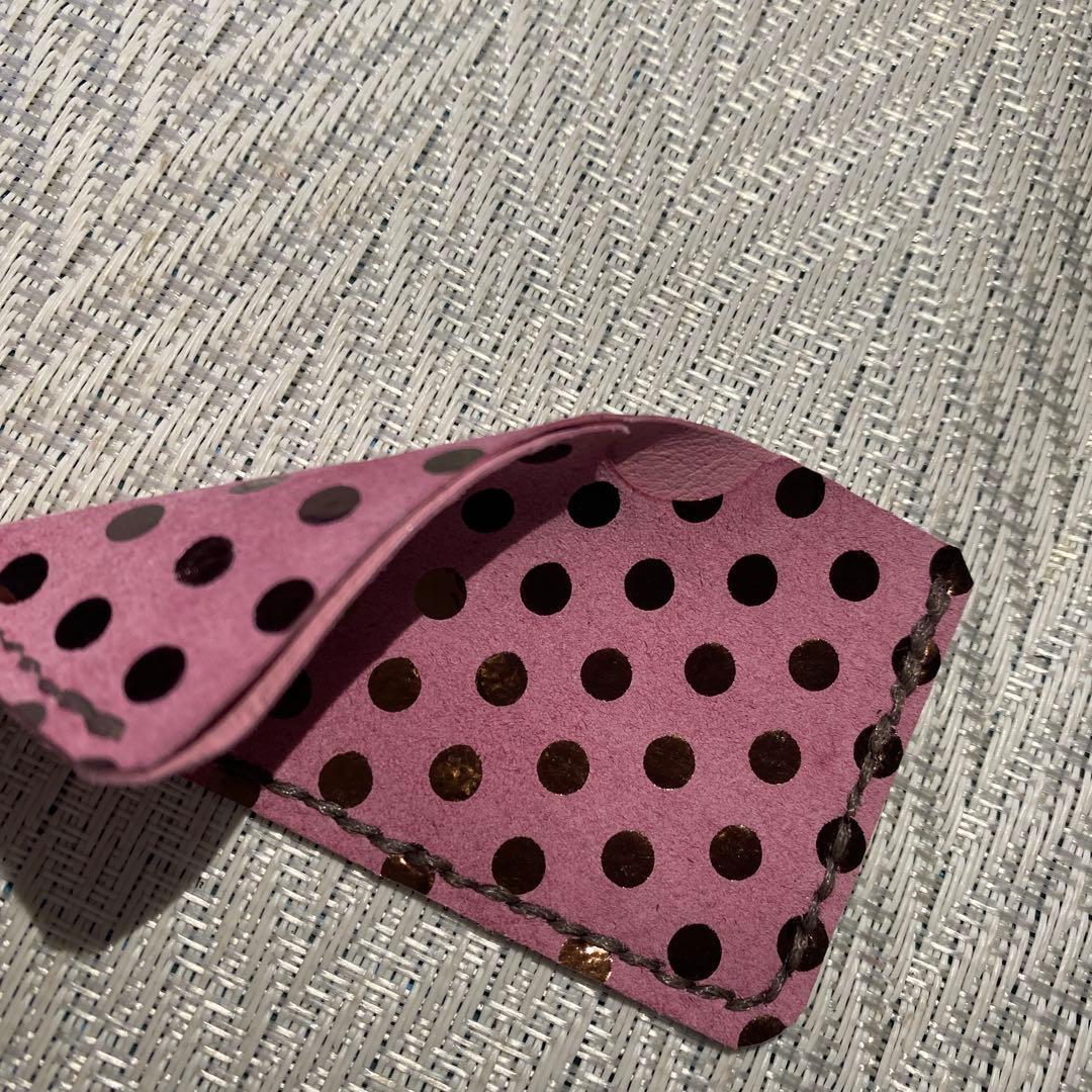 PGDBドット柄 ヘアコームケース レザークラフト