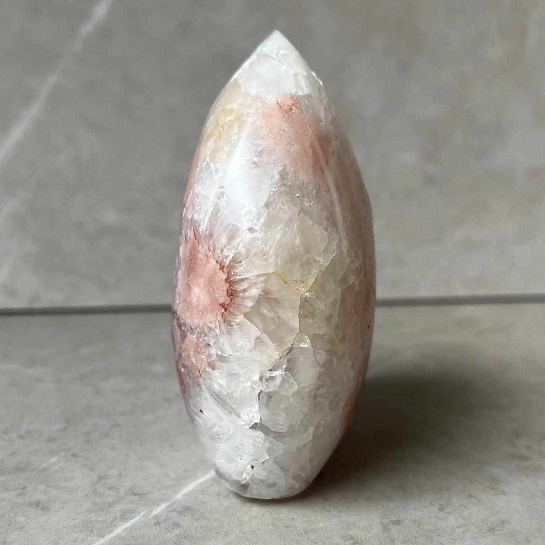 ピンクアメジスト　フラワーアゲート　共生　フリーフォーム　天然石