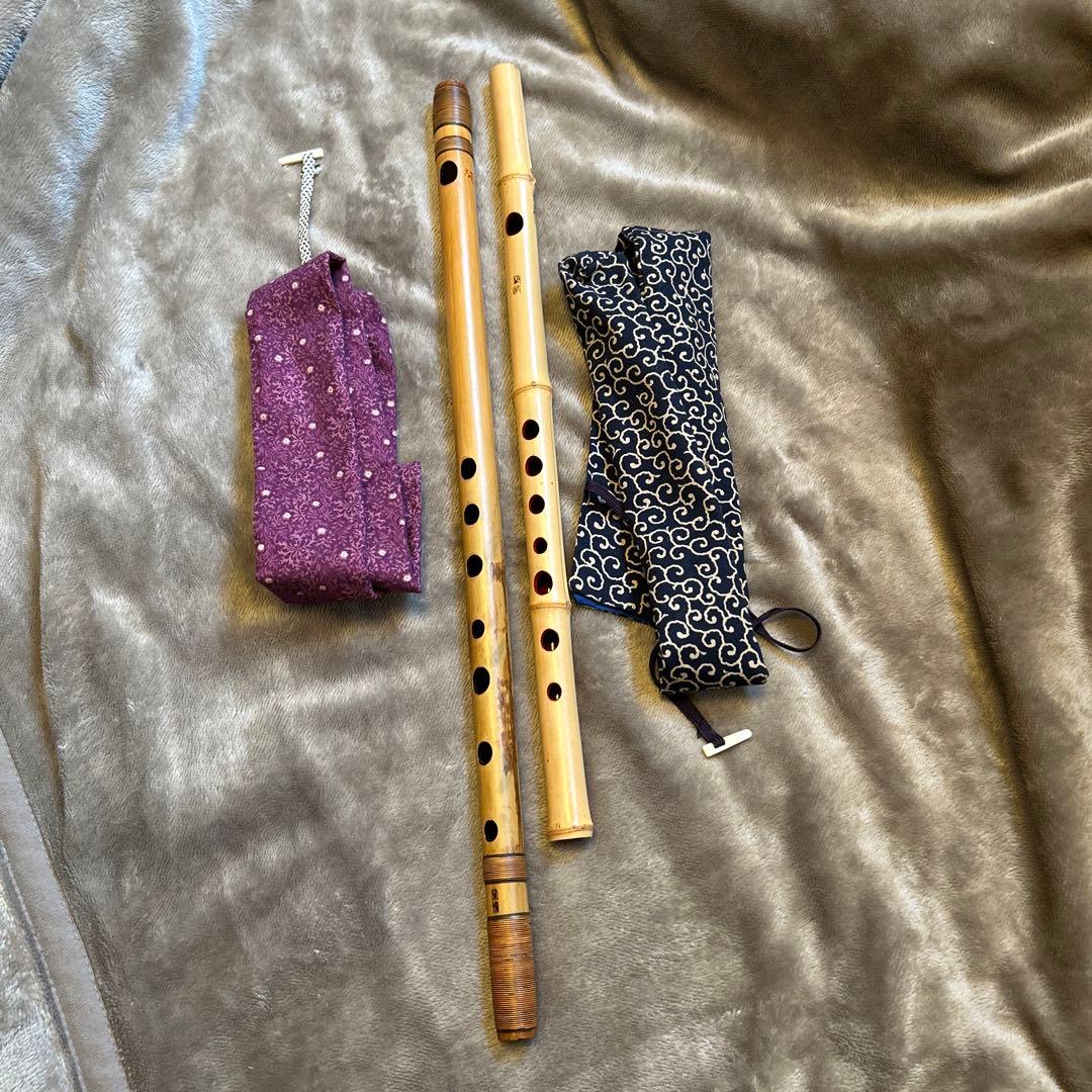 蘭情篠笛 竹製 ケース付き 獅子田 竹峰 彫込 半巻 - 獅子田流 篠笛「大塚竹管楽器」
