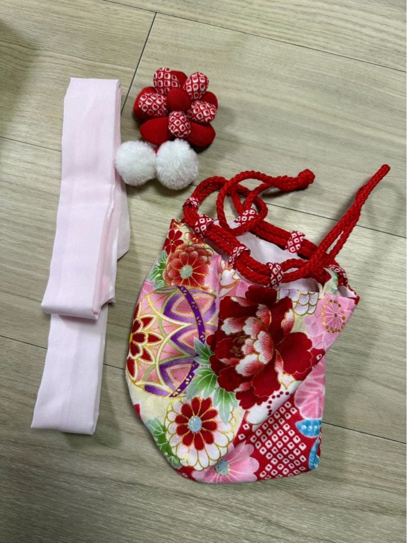 七五三 着物セット 赤い花柄