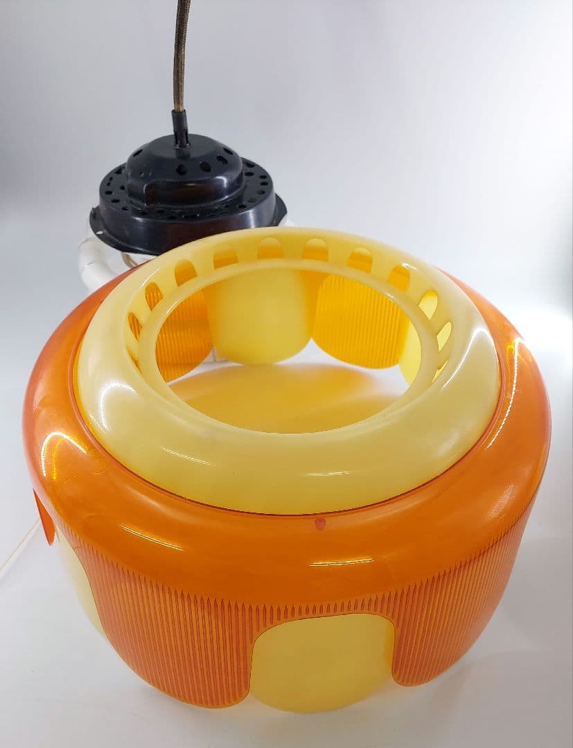 昭和レトロ 花形 オレンジ ペンダントライト 天井照明 蛍光灯 ナショナル