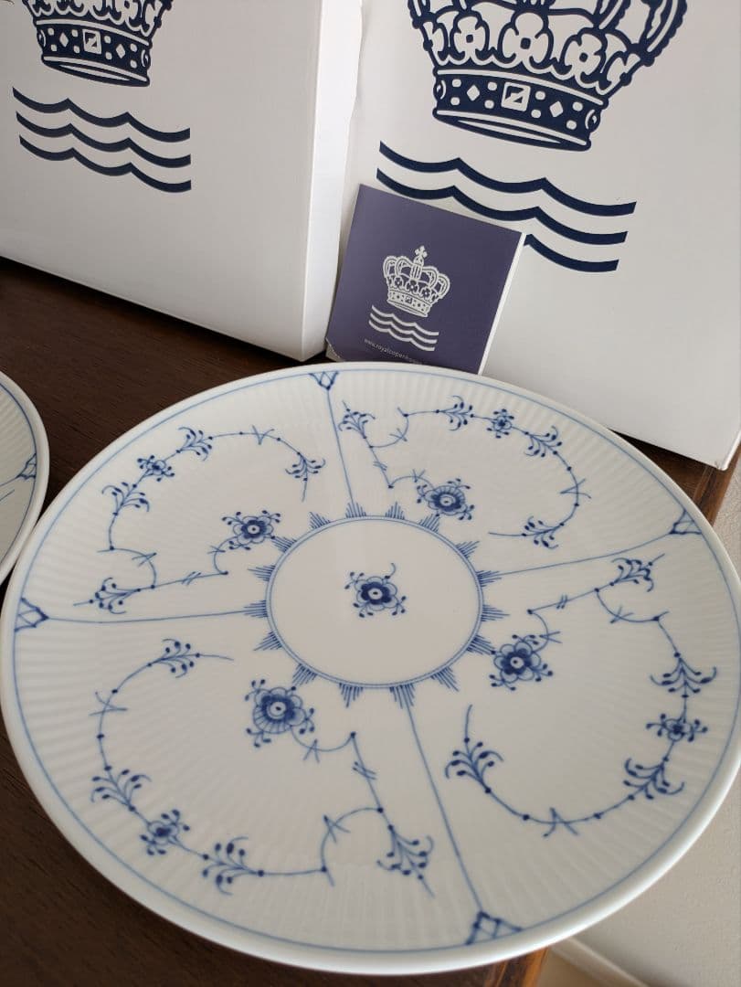 ロイヤルコペンハーゲン　ブルーフルーテッドプレイン クーププレート 23 2枚
