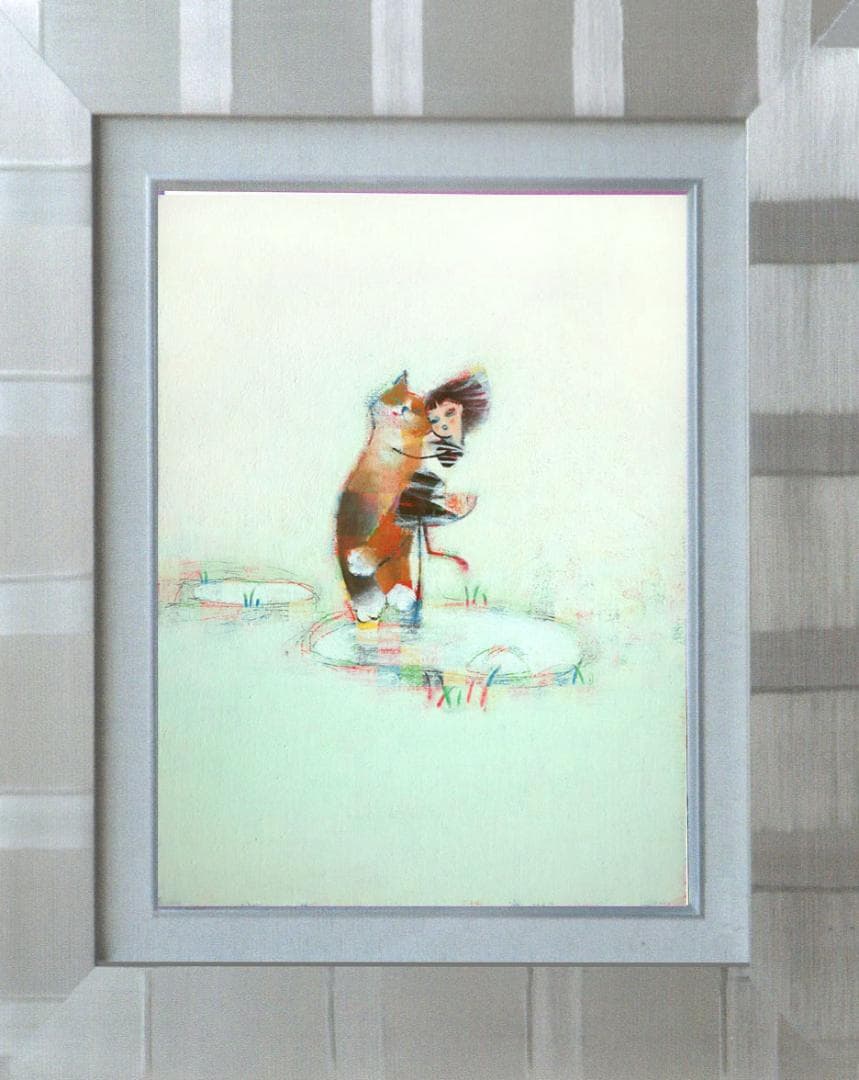 絵画 インテリア 油絵 F4-072719 可愛い子猫と女の子(蟻さん) - メルカリ