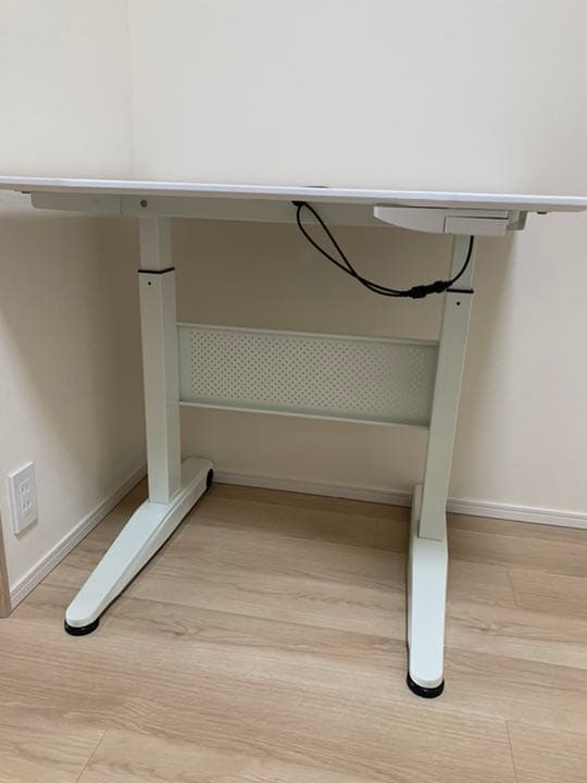 昇降デスク　木製 ホワイト