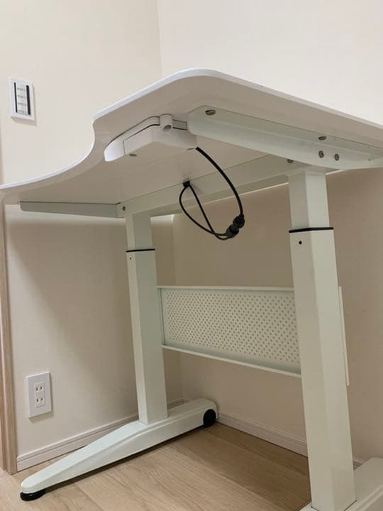 昇降デスク　木製 ホワイト