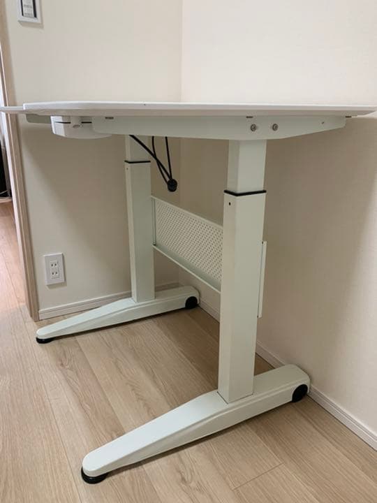 昇降デスク　木製 ホワイト