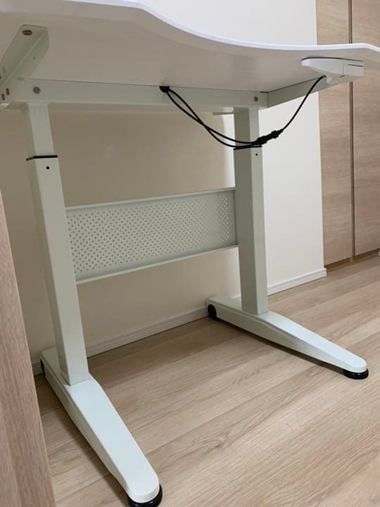 昇降デスク　木製 ホワイト