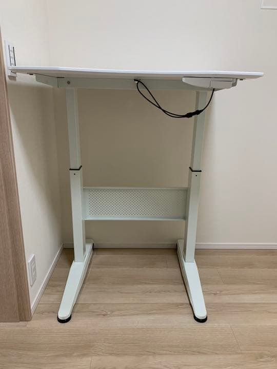 昇降デスク　木製 ホワイト