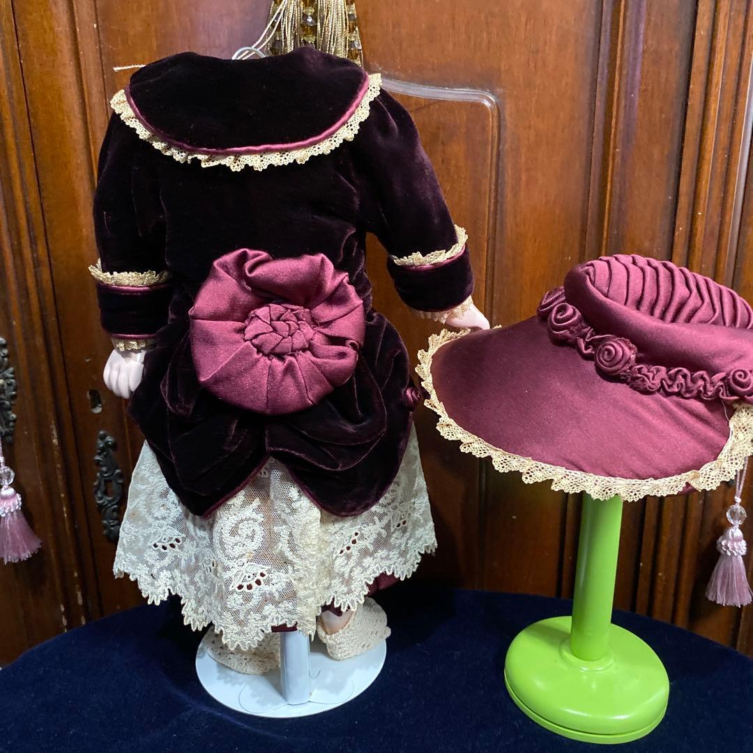 ハンドメイドFB14号シルクドレス、シルクベルベット、ボルドー